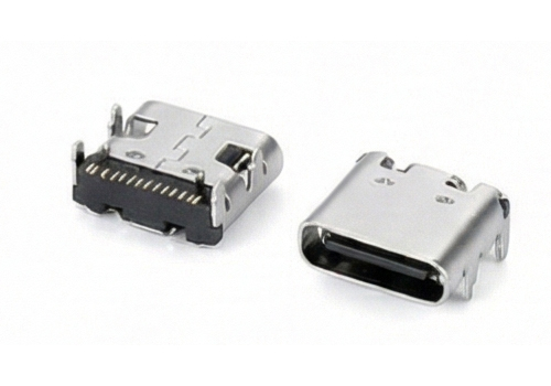 TYPE-C 16P 贴板7.35长无弹有柱脚长1.0